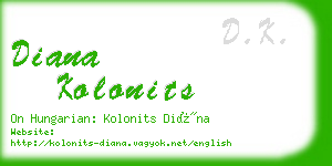 diana kolonits business card